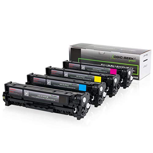 Logic-Seek Green Toner kompatibel mit HP Laserjet Pro 300 Color M351 M451 M475 CE410X CE411A-CE413A von Logic-Seek