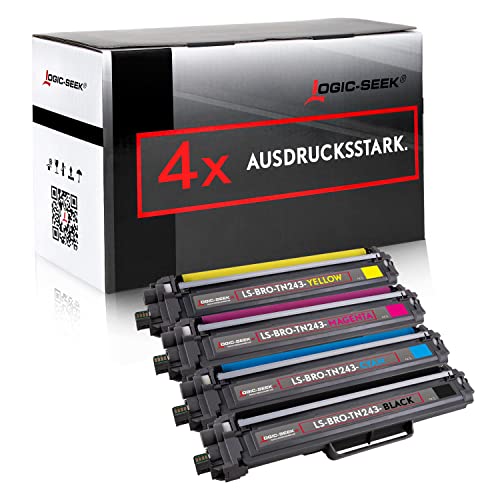 Logic-Seek TN-243CMYK Toner Set verwendbar mit Brother MFC L3750CDW MFC-L3750CDW DCP-L3550CDW MFC-L3770CDW HL-L3230CDW HL-L3270CDW kompatibel zu TN243 (Black,Cyan,Magenta,Yellow) von Logic-Seek