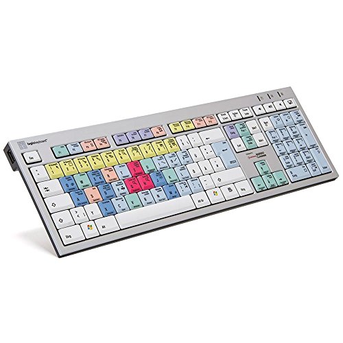 LogicKeyboard LKB-CBASE-AJPU-DE Steinberg Cubase & Nuendo PC-Slimline-Tastatur - DE Deutsch Weiß/Silber/Bunt mit Soft-Touch-Tastendruck und Verbesserte Scissor-Key-Schalter von LogicKeyboard