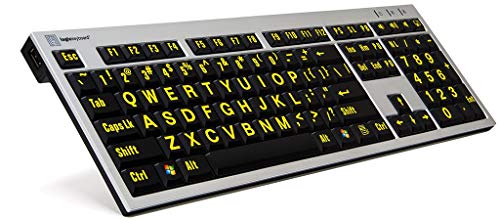 LogicKeyboard LKB-LPRNTYB-AJPU-FR Tastatur, XL-Print Slim Alu Yellow on (PC) Silber/Schwarz/Gelb von LogicKeyboard
