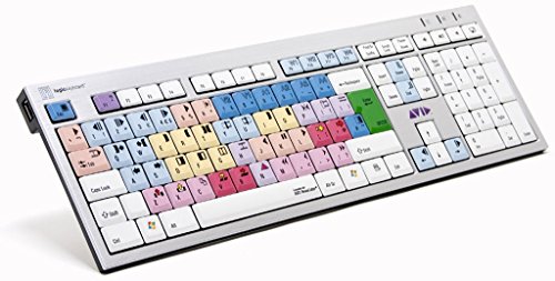 LogicKeyboard LKB-NEWSC-AJPU-UK Avid NewsCutter PC Slim Line Tastatur - UK Englisch Weiß/Silber/Bunt mit Soft-Touch-Tastendruck und Verbesserte Scissor-Key-Schalter von LogicKeyboard