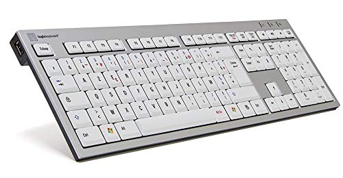 LogicKeyboard SKB-AJPU-FR Tastatur, Premium PC Slim Line (PC/Slim) Silber/Weiß/Schwarz von LogicKeyboard