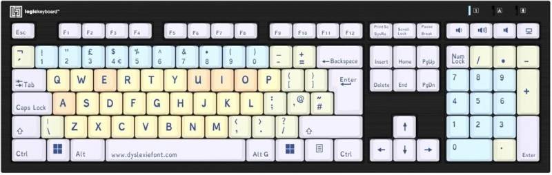 LogicKeyboard Dyslexie Keyboard Nero UK (PC) (LKB-DYSLEX-BJPU-UK) von Logickeyboard