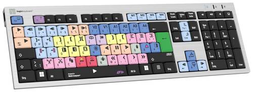 Logickeyboard Avid Media Composer Slim Kabelgebunden Tastatur Deutsch, QWERTZ Grau Multimediatasten, von Logickeyboard