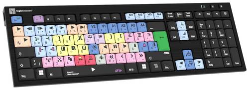 Logickeyboard Avid Media Composer Slim Kabelgebunden Tastatur Deutsch, QWERTZ Schwarz Multimediatast von Logickeyboard
