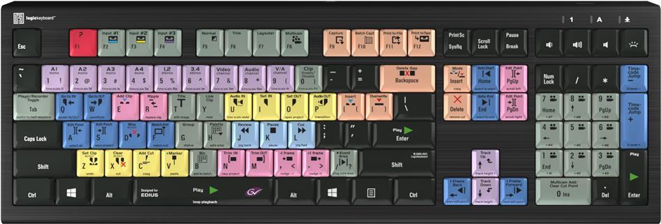 Logickeyboard LKB-EDIUS-A2PC-DE Tastatur USB QWERTZ Deutsch Schwarz (LKB-EDIUS-A2PC-DE) von Logickeyboard