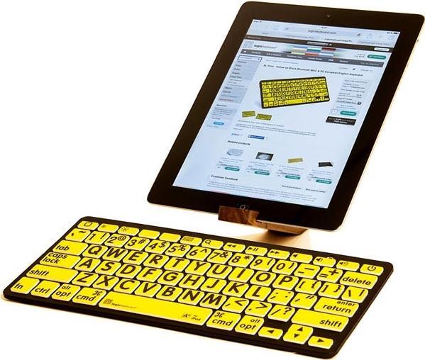 Logickeyboard LKB-LPBY-BTON-DE Tastatur Bluetooth QWERTZ Deutsch Schwarz - Gelb (LKB-LPBY-BTON-DE) von Logickeyboard