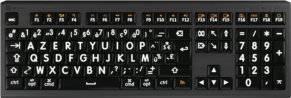 Logickeyboard LKB-LPWB-A2M-FR Tastatur USB AZERTY Französisch Schwarz (LKB-LPWB-A2M-FR) von Logickeyboard