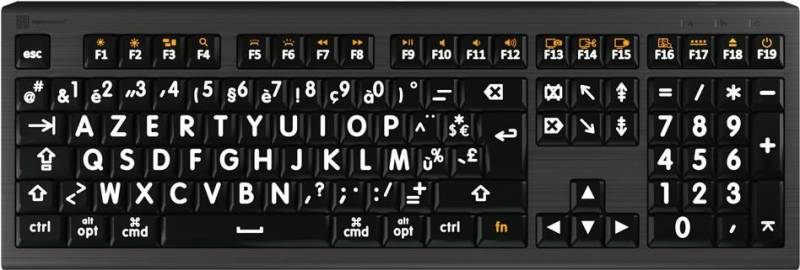Logickeyboard LKB-LPWB-A2M-FR Tastatur USB AZERTY Französisch Schwarz (LKB-LPWB-A2M-FR) von Logickeyboard