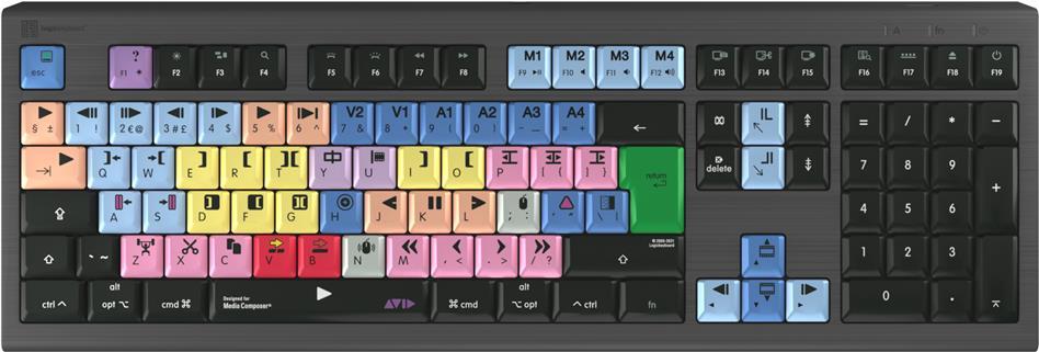 Logickeyboard LKB-MCOM4-A2M-UK Tastatur USB QWERTY Englisch Schwarz (LKB-MCOM4-A2M-UK) von Logickeyboard
