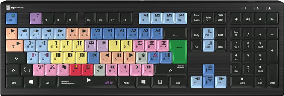 Logickeyboard LKB-MCOM4-A2PC-DE Tastatur USB QWERTZ Deutsch Schwarz (LKB-MCOM4-A2PC-DE) von Logickeyboard