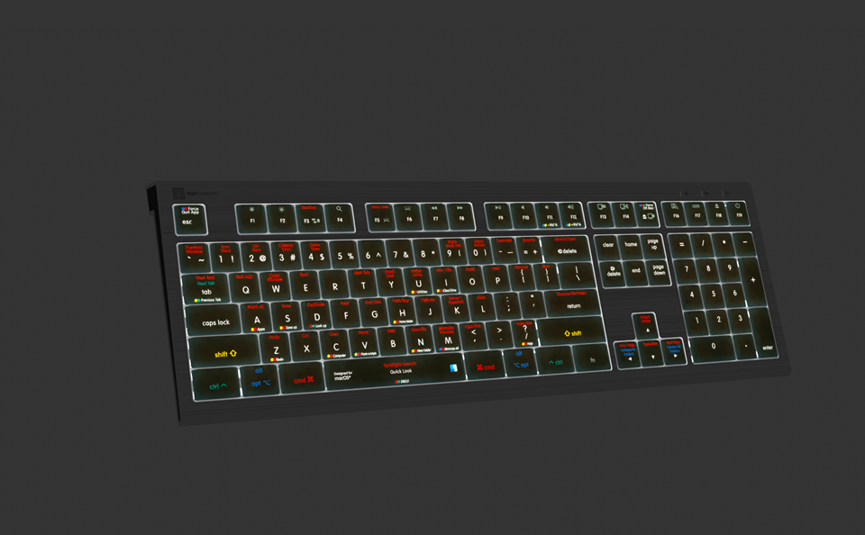 Logickeyboard LKB-OSX-A2M-UK Tastatur USB QWERTY Englisch Schwarz (LKB-OSX-A2M-UK) von Logickeyboard