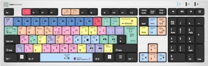 Logickeyboard LKB-PPROCC-AJPU-UK USB QWERTY UK Englisch Mehrfarben Tastatur (LKB-PPROCC-AJPU-UK) von Logickeyboard