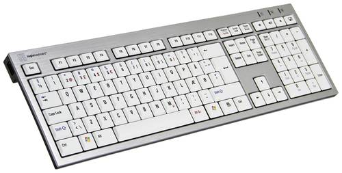 Logickeyboard Premium Line Kabelgebunden Tastatur Deutsch, QWERTZ Grau Multimediatasten, USB-Hub, Ge von Logickeyboard