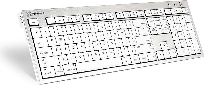 Logickeyboard SKB-CWMU-UK USB QWERTY UK Englisch Silber - Weiß Tastatur (SKB-CWMU-UK) von Logickeyboard