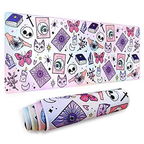 Kawaii Goth Mauspad XL, Gothic Cute Extended Large Gaming Mouse Pad, Purple Pink Witch Mouse Pad Mousepad, Kawaii Mouse Mat, Spooky Halloween Witch Desk Accessories Stuff Decor, 80 x 20 cm Kawaii Goth Mauspad XL, Gothic Cute Extended Large Gaming Mouse Pad, Purple Pink Witch Mouse Pad Mousepad, Kawaii Mouse Mat, Spooky Halloween Witch Desk Accessories Stuff Decor, 80 x 20 cm von Logieut