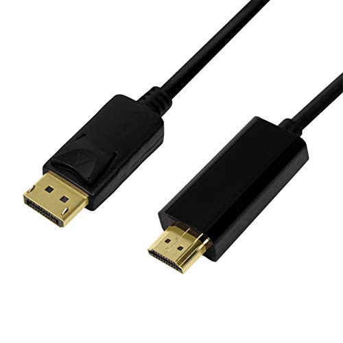DisplayPort 1.2 auf HDMI High Speed with Ethernet (1.4) Anschlusskabel, 4K für volle HD und 3D Qualität mit bester Soundübertragung, 1m von Logilink