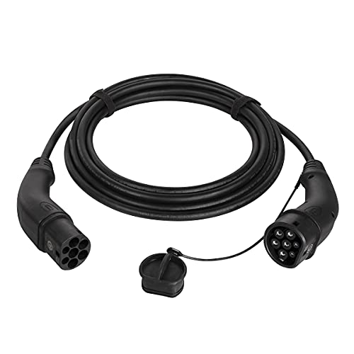 Harting EVC0102 - E-Auto-Ladekabel Typ 2, 3-phasig, 32 A, 22 kW, 7,5 m/ZERTIFIZIERTES KABEL, Schwarz von Logilink