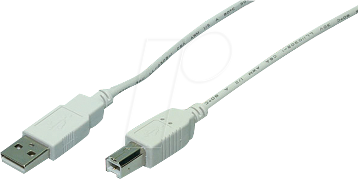 LOGILINK CU0008 - USB 2.0 Kabel, A Stecker auf B Stecker, grau, 3,0 m von Logilink
