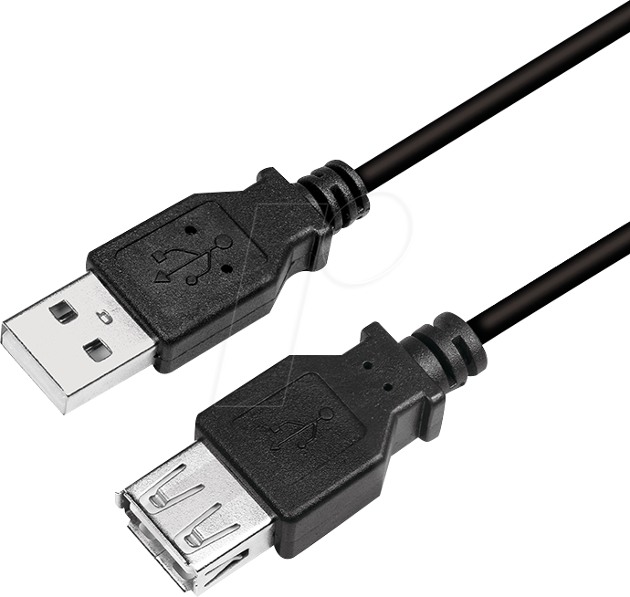LOGILINK CU0010B - USB 2.0 Kabel, A Stecker auf A Buchse, schwarz, 2,0 m von Logilink