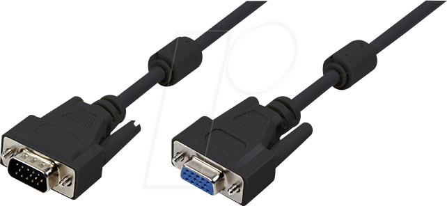 LOGILINK CV0019 - VGA Monitor Kabel 15-pol VGA Verlängerung, 2x Ferrrit, schwarz, LOGILINK CV0019 - VGA Monitor Kabel 15-pol VGA Verlängerung, 2x Ferrrit, schwarz, von Logilink