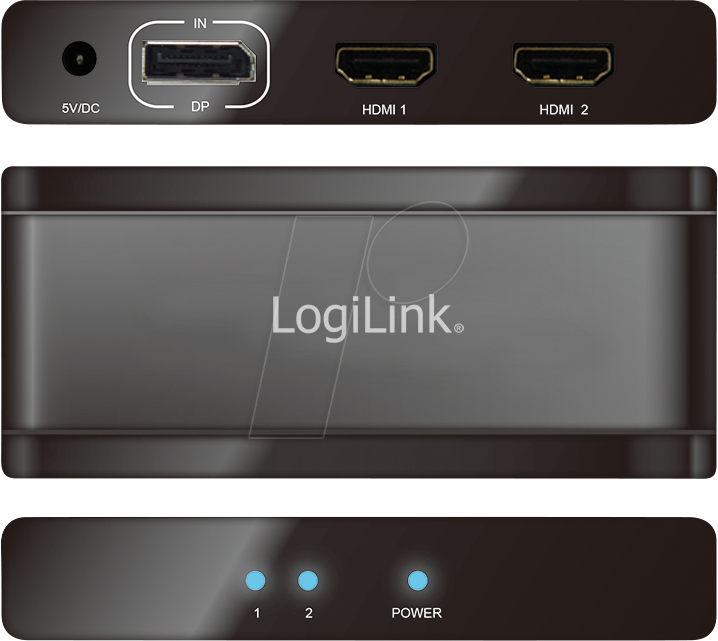 LOGILINK CV0093 - 2-Port 4K DisplayPort zu HDMI Splitter LOGILINK CV0093 - 2-Port 4K DisplayPort zu HDMI Splitter von Logilink