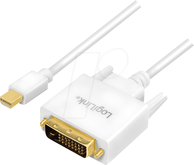 LOGILINK CV0137 - Mini Displayport 1.2 Stecker auf  DVI 24+1 Stecker, 1080p, weiß, von Logilink