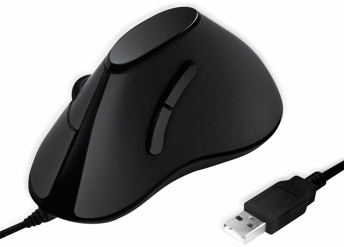 LOGILINK Ergonomic-Maus ID0158, USB, vertical, schwarz von Logilink