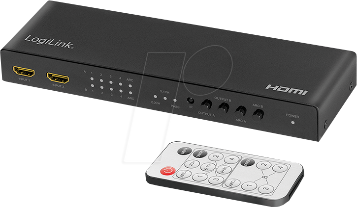 LOGILINK HD0049 - HDMI-Matrix-Switch, 4x2-Port, 4K/60 Hz, Scaler von Logilink
