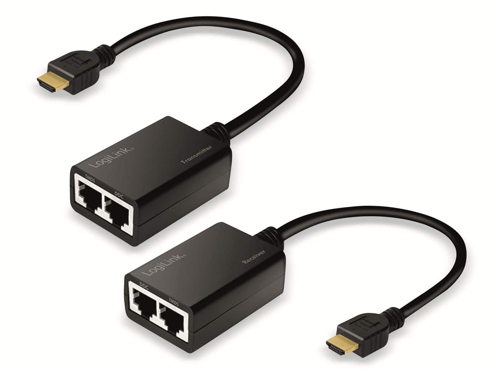 LOGILINK HDMI-Extender-Set HD0021, LAN, 30 m, 1080p/60, Pigtail, 30 cm von Logilink