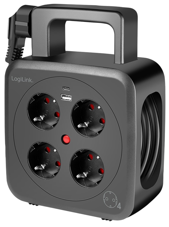 LOGILINK Kabeltrommel LPS504, 4-fach, 1x USB-A, 1x USB-C, 3000 W, 5 m LOGILINK Kabeltrommel LPS504, 4-fach, 1x USB-A, 1x USB-C, 3000 W, 5 m von Logilink