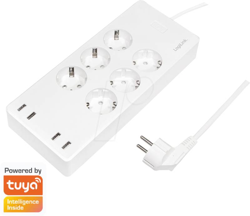 LOGILINK SH0105 - Schaltbare WLAN-Steckdosenleiste, 6-fach, 4x USB von Logilink