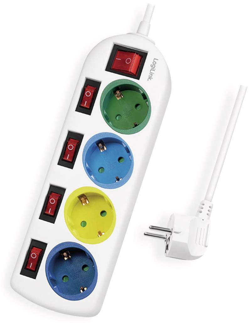 LOGILINK Steckdosenleiste LPS257, 4-fach, weiß von Logilink