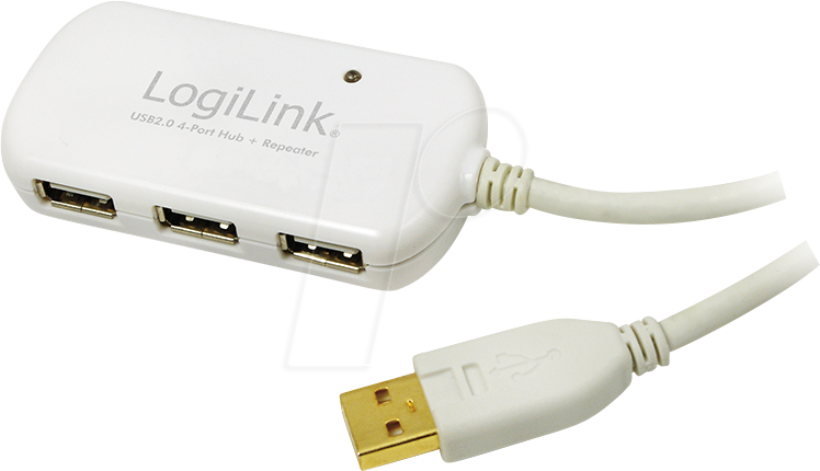 LOGILINK UA0108 - USB 2.0 Switch 4 Port, USB-A Stecker auf 4x Buchse, aktiv, 12m von Logilink