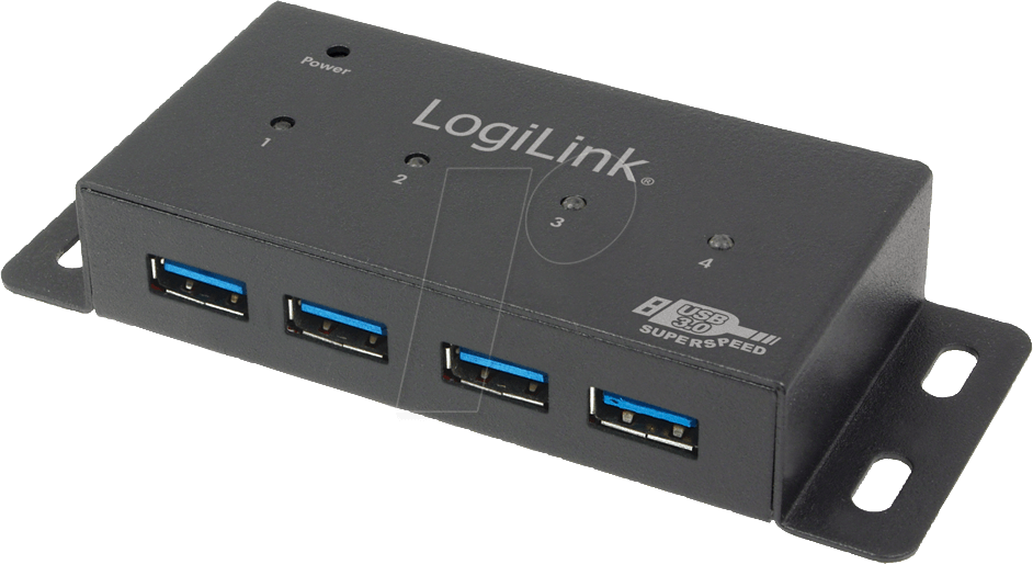 LOGILINK UA0149 - USB 3.0 Hub 4-Port mit Netzteil, Metall von Logilink