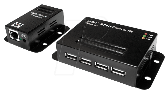 LOGILINK UA0252 - USB 2.0 Cat.5 Extender max. 50m mit 4 Port Hub von Logilink