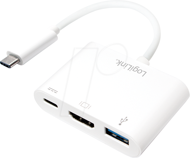 LOGILINK UA0258 - Adapter, USB-C Stecker > HDMI-A + USB-A Buchse + PD, 1080p von Logilink