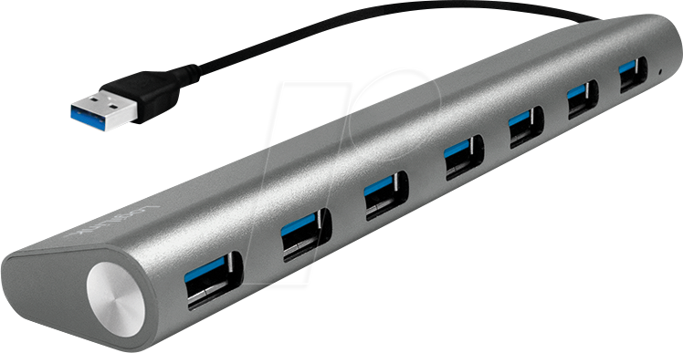 LOGILINK UA0308 - USB 3.0 7-Port Hub, Aluminium, USB-A-Kabel von Logilink