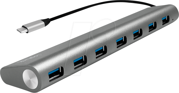 LOGILINK UA0310 - USB 3.0 7-Port Hub, Aluminium, USB-C-Kabel von Logilink