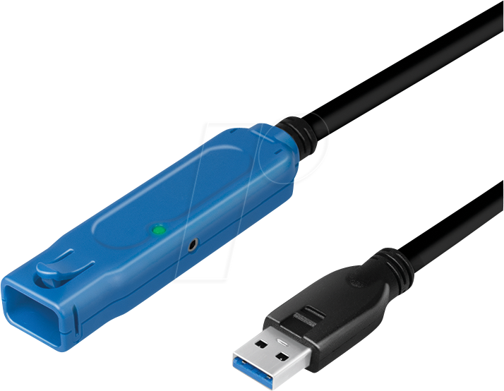 LOGILINK UA0400 - USB 3.0 Kabel, A Stecker auf Buchse, Verstärker, blau/schwarz, 2 von Logilink