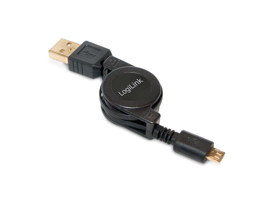 LOGILINK USB 2.0 Kabel USB-A/Micro-USB, 0,75 m, Aufrollautomatik von Logilink