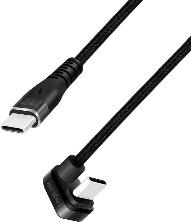 LOGILINK USB 2.0 Typ-C Kabel CU0190, Alu, schwarz, 1 m von Logilink