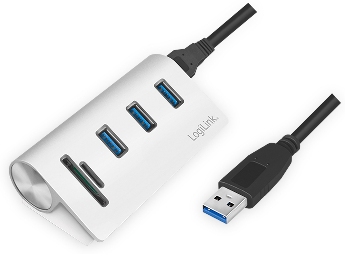 LOGILINK USB-HUB CR0045, 3x USB-A, integrierter Cardreader von Logilink