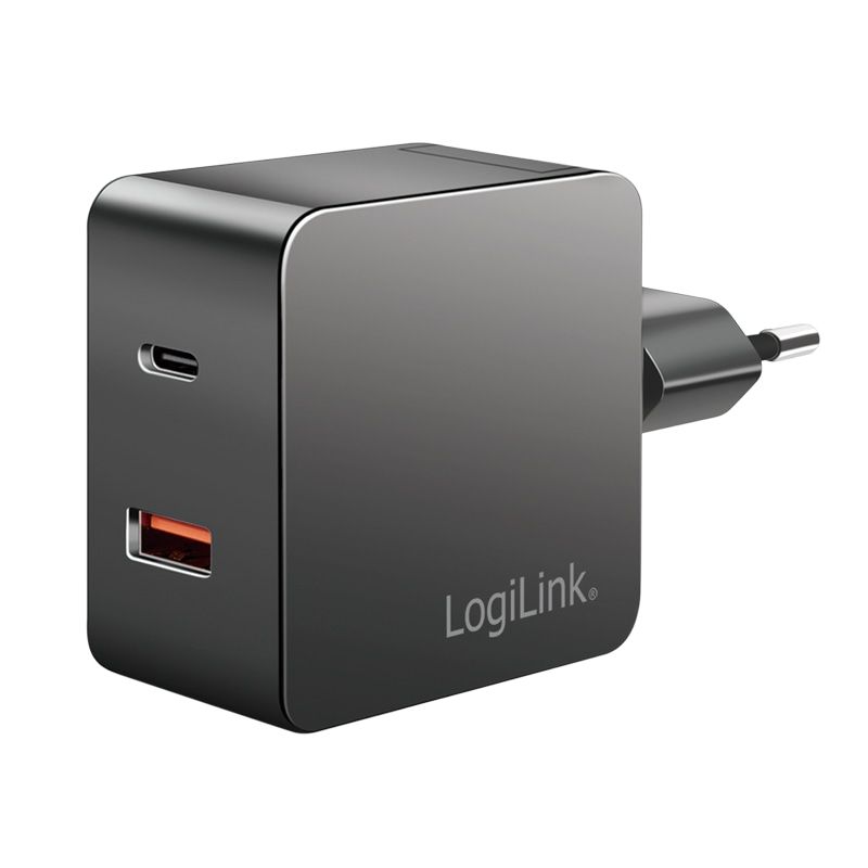 LOGILINK USB-Lader PA0310, 2-fach (USB-C & USB-S), 4,8A, schwarz von Logilink
