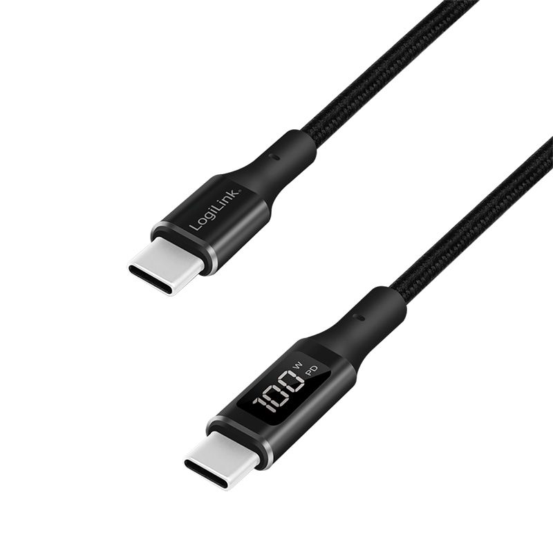 LOGILINK USB2.0 Typ-C CU0181, C/M, PD, schwarz, 1,0m von Logilink
