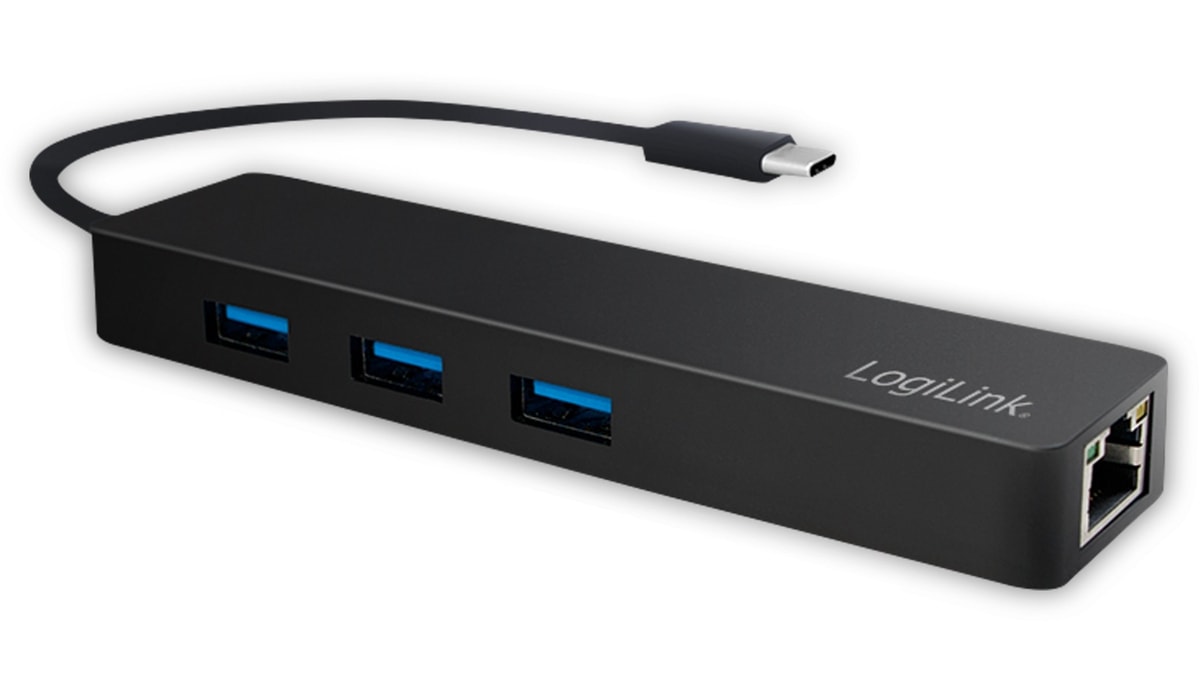 LOGILINK USB3.1 Typ-C Hub UA0313, 3x USB-A, RJ-45 von Logilink