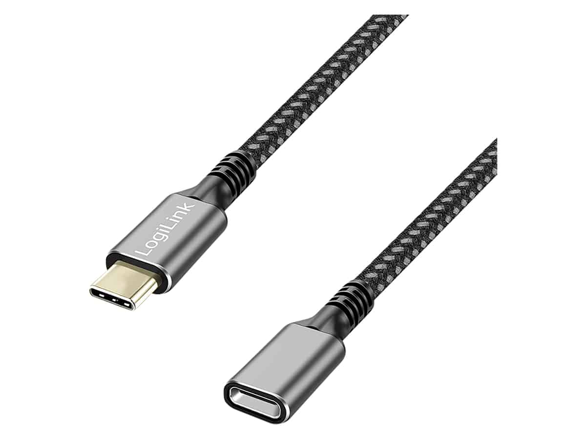 LOGILINK USB3.2 Kabel CUA0108 USB-C M/USB-C F PD Alu 2m schwarz/grau LOGILINK USB3.2 Kabel CUA0108 USB-C M/USB-C F PD Alu 2m schwarz/grau von Logilink