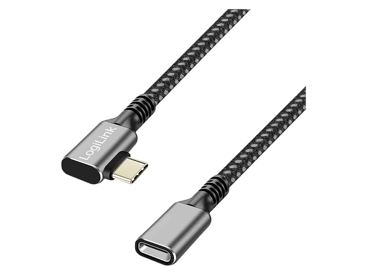 LOGILINK USB3.2 Kabel CUA0110 USB-C M 90°/USB-C F PD AV Alu 0,5m schwarz/grau LOGILINK USB3.2 Kabel CUA0110 USB-C M 90°/USB-C F PD AV Alu 0,5m schwarz/grau von Logilink