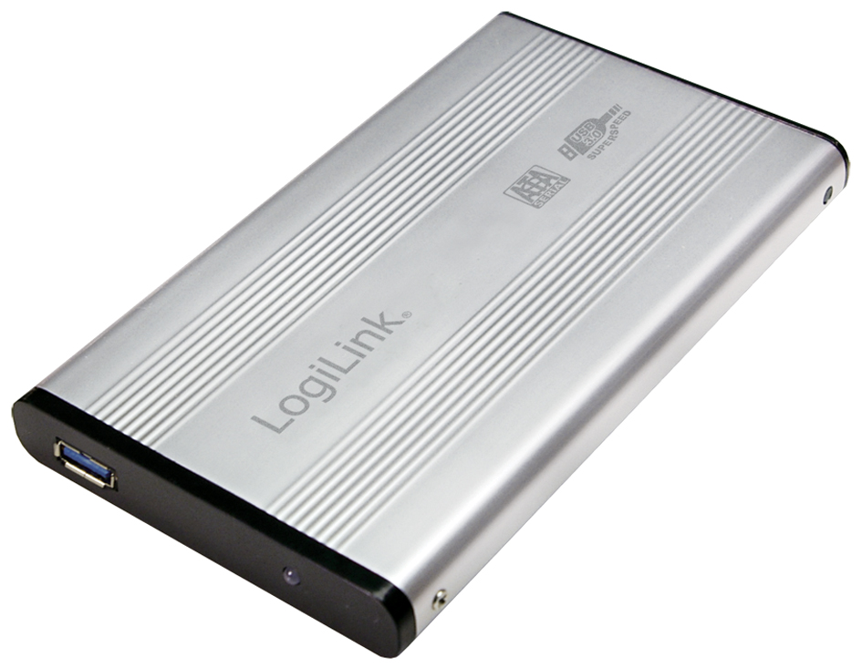LogiLink 2,5,  SATA Festplatten-Gehäuse, USB 3.0, silber von Logilink