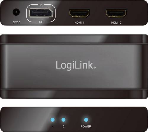 LogiLink 2 Port DisplayPort-Splitter 3840 x 2160 Pixel Schwarz von Logilink